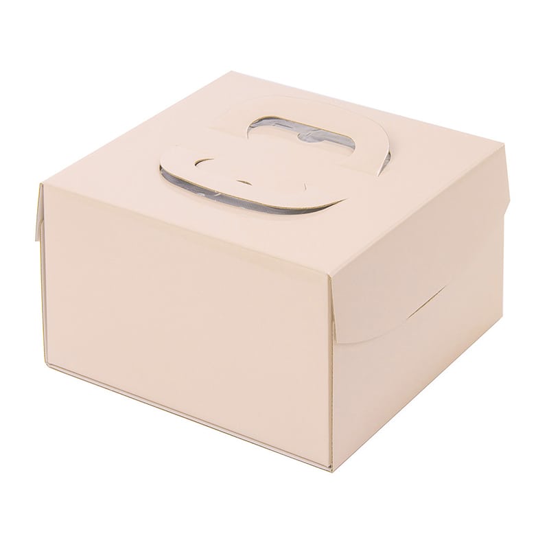 パッケージ中澤 ファンシーケーキボックス PFB H130 ピンク L6寸 Q71150 100枚/袋（ご注文単位1袋）【直送品】