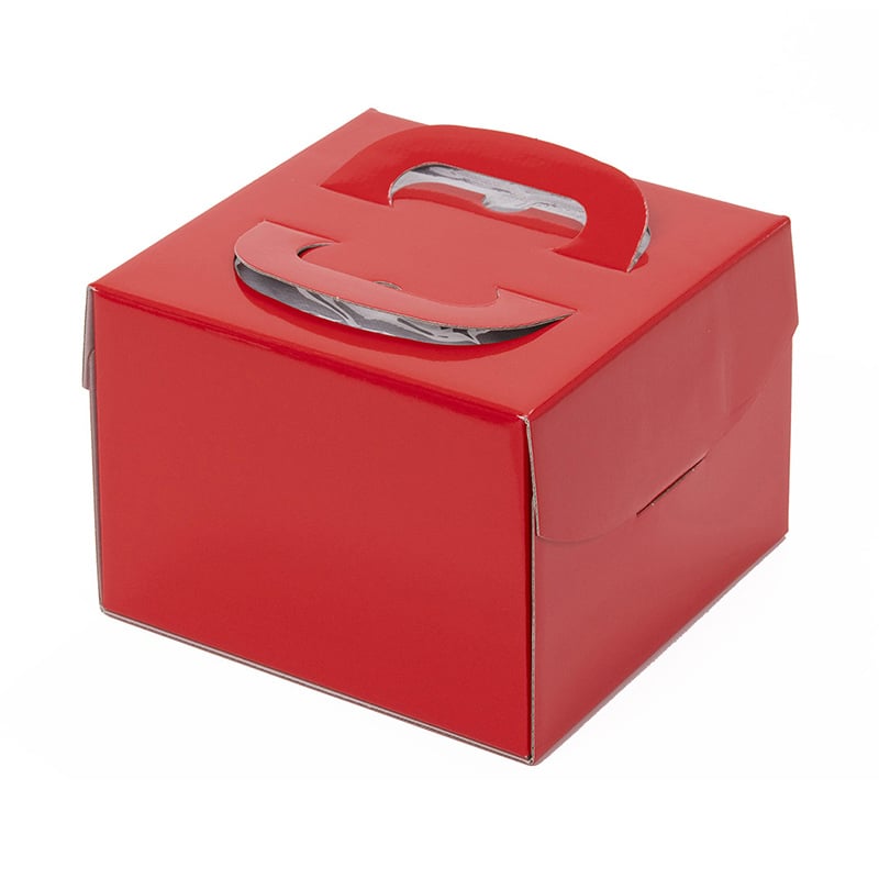 パッケージ中澤 ファンシーケーキボックス PFB H130 レッド 5寸 Q71330 100枚/袋（ご注文単位1袋）【直送品】