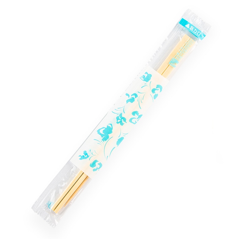 割りばし アスペン元禄箸　フラワーブルー　OP完封 8寸　楊枝入り 815333　100膳/袋（ご注文単位40袋）【直送品】