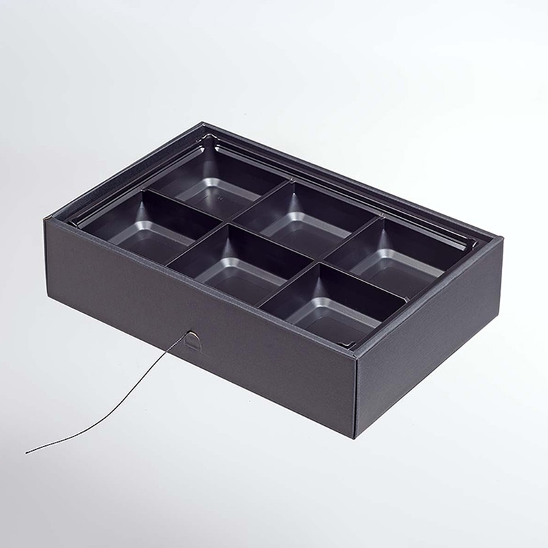 ヨシザワ 弁当容器 蒸熱BOX MIYAKO膳 J-6 黒 KIT2タイプ 50個/ケース(ご注文単位1ケース)【直送品】