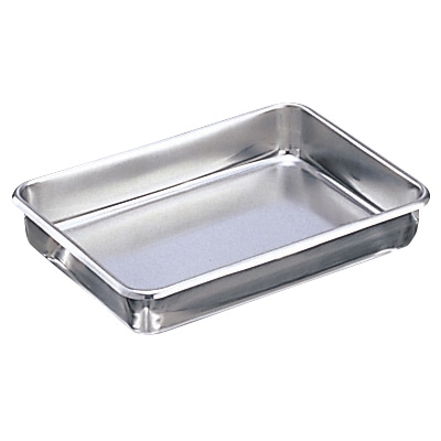 テーパー付ステンレスバット 0号 180×120×30mm 1枚(ご注文単位1枚)【直送品】