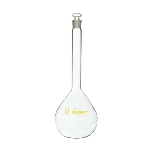 柴田メスフラスコ　ガラス製　茶目盛1000ml 020060-1000  1本（ご注文単位1本）【直送品】