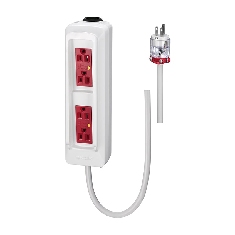 点滴ポール電源コンセント 5m LE-550-5-RED-WHITE 1個(ご注文単位1個)【直送品】