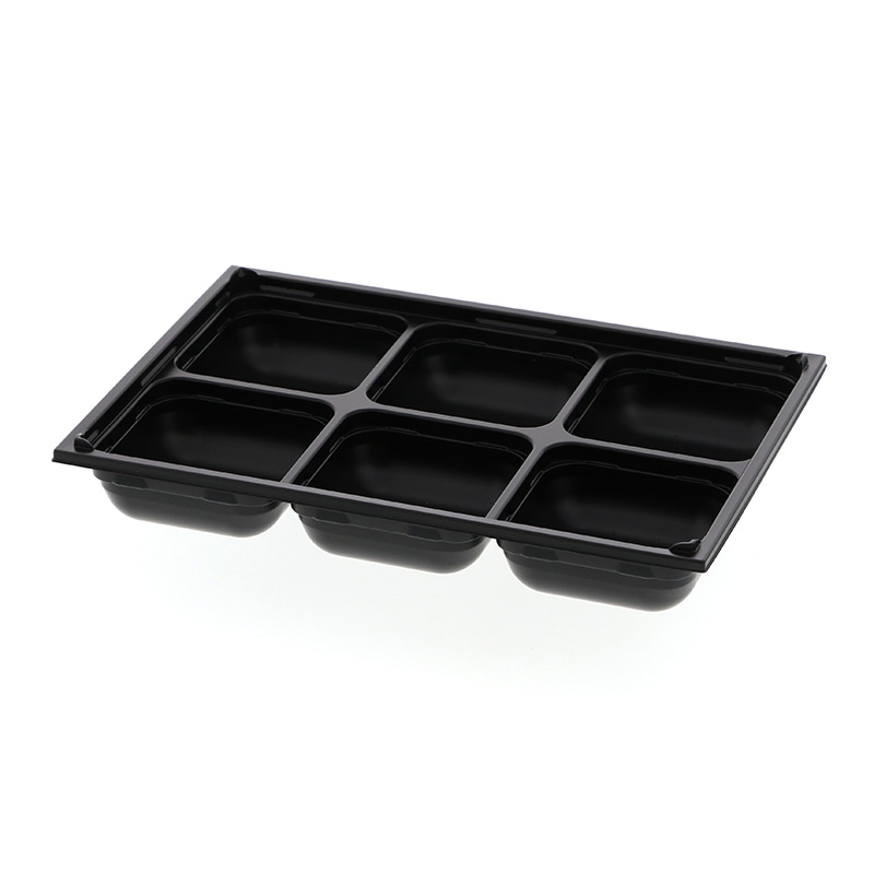 【オリジナル印刷】弁当容器　ワン折重 81×55 SP－6　黒底　200枚　パーツのみ・名入れ不可