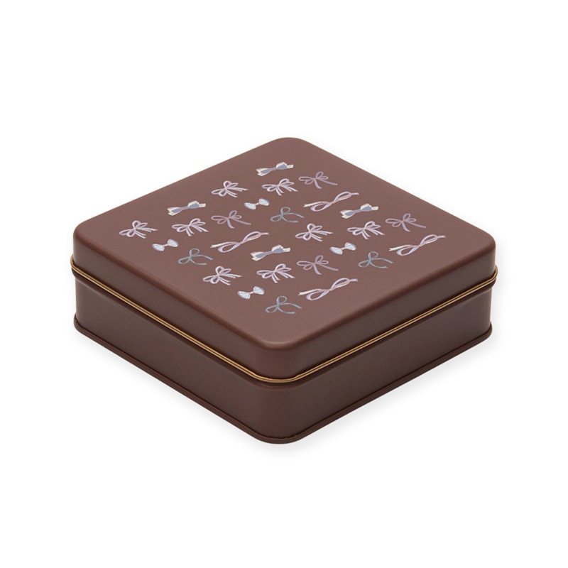 【オリジナル印刷】特注スクエア缶 フルカラー4色印刷(+白印刷) チョコレート 60個