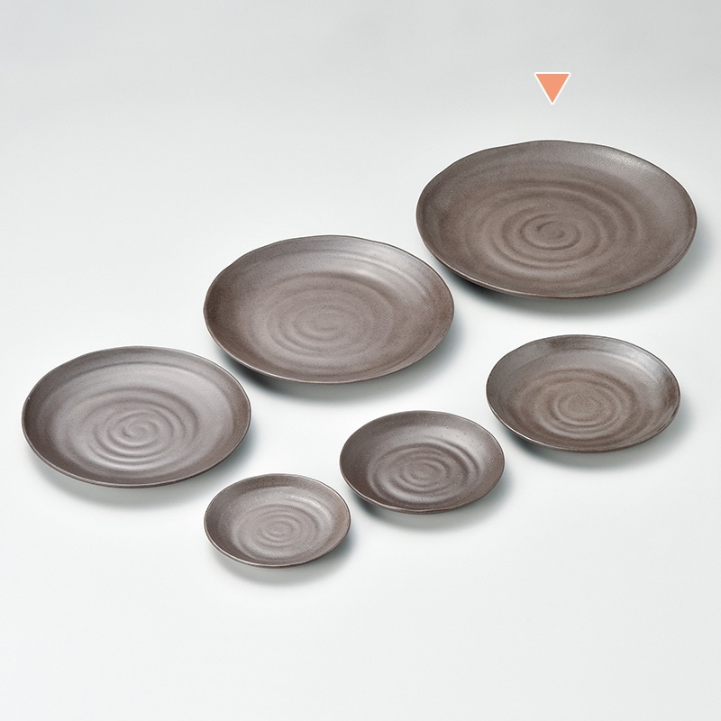 マイン メラミン食器 丸皿 茶 φ28 M11-560 5枚/束(ご注文単位1束)【直送品】