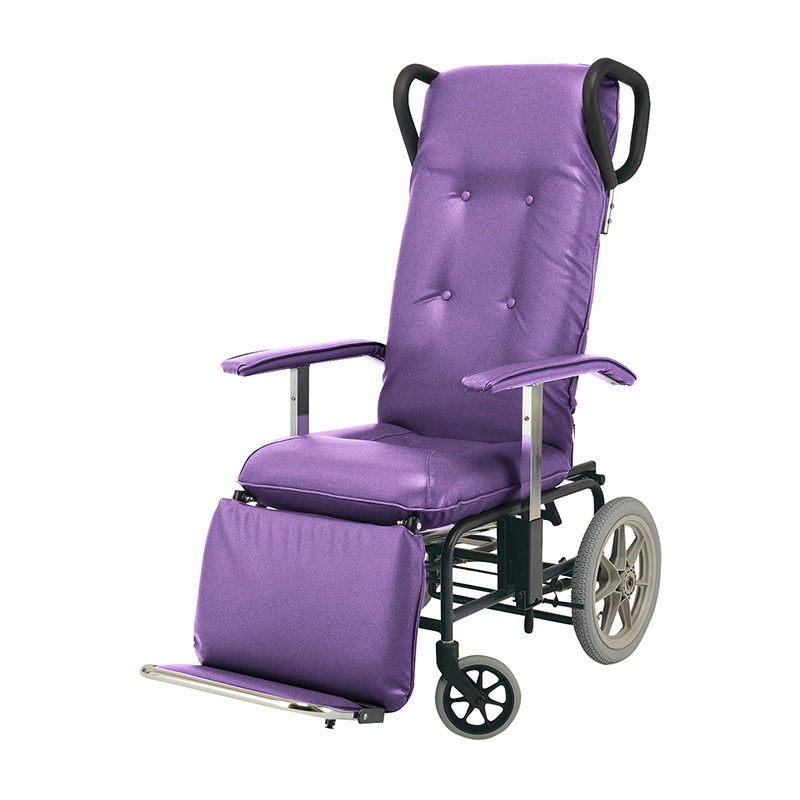 車いす フルリクライニングカームF NO.228 パープル 1台(ご注文単位1台)【直送品】