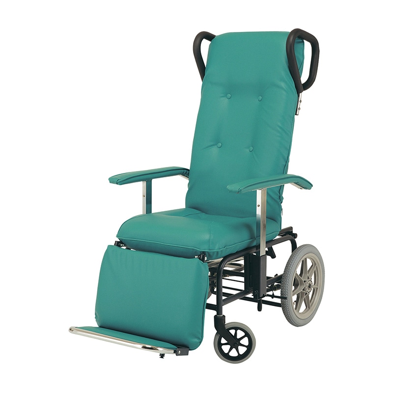 車いす フルリクライニングカームF NO.228 ライトグリーン 1台(ご注文単位1台)【直送品】