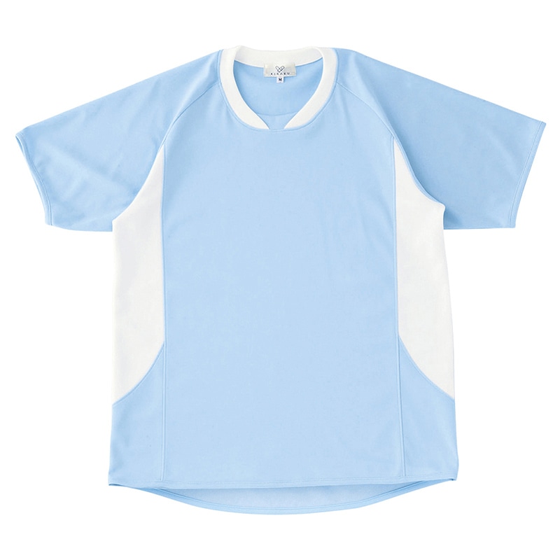 キラク入浴介助用シャツ 男女兼用 CR108 L サックス #70 1枚(ご注文単位1枚)【直送品】