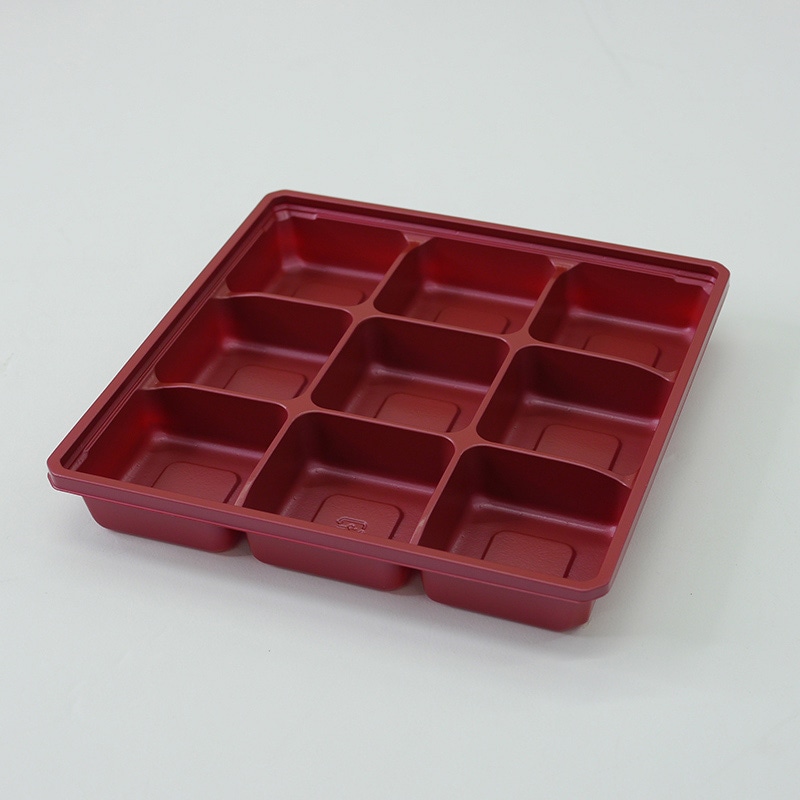 アクタ 弁当容器 ワン折 底 65E 赤 50枚/袋(ご注文単位8袋)【直送品】