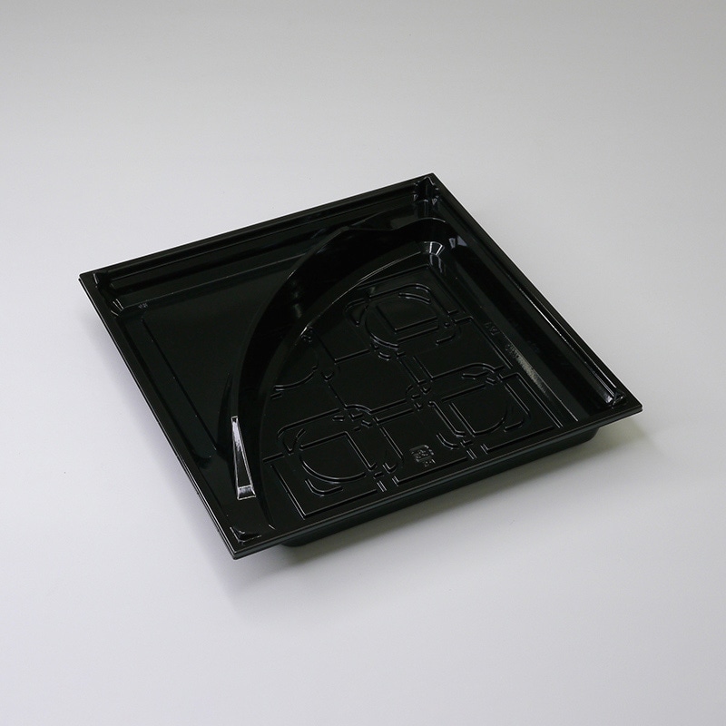 アクタ 弁当容器 ワン折重R 底 70-R175 ブラック 25枚/束(ご注文単位8束)【直送品】
