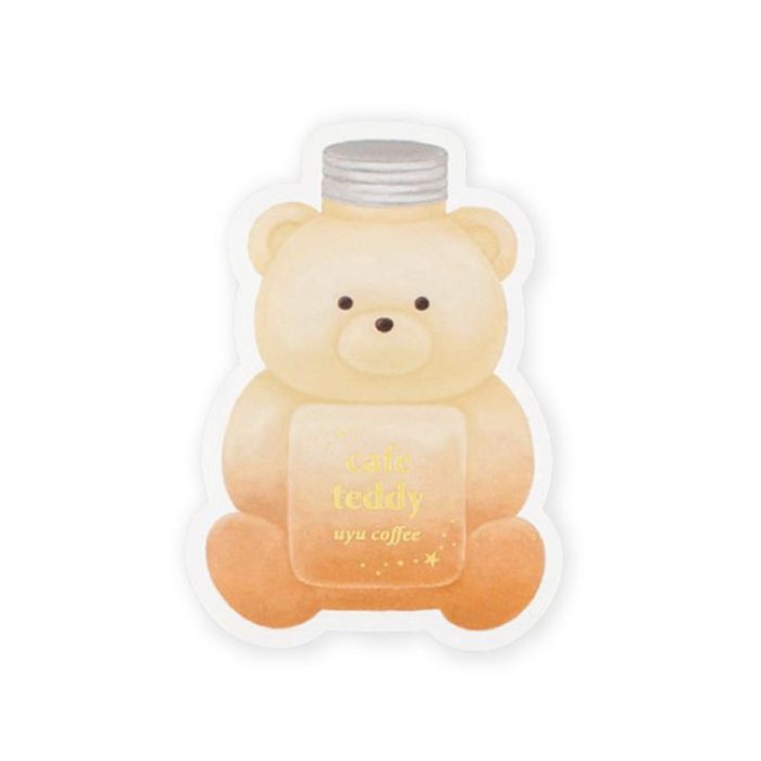 フタバ ROKKAKU 箔押しステッカー cafe teddy ウユ 1パック（ご注文単位5パック）【直送品】