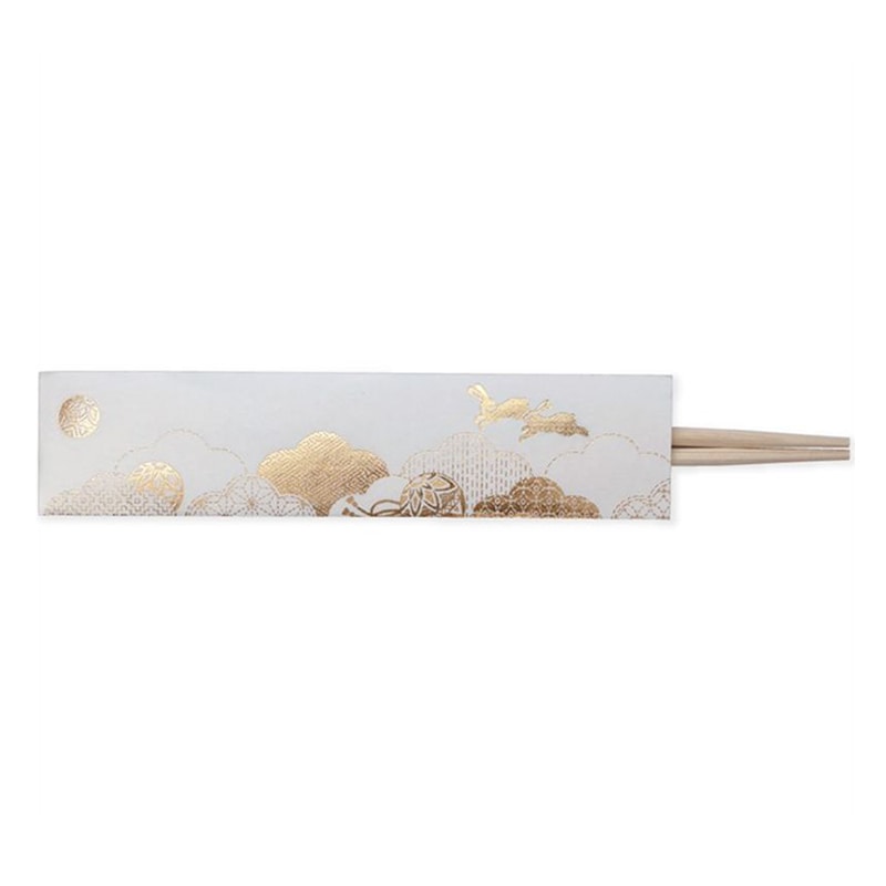 フタバ ROKKAKU 箔押し祝箸 3膳入 毬うさぎ 1パック（ご注文単位5パック）【直送品】