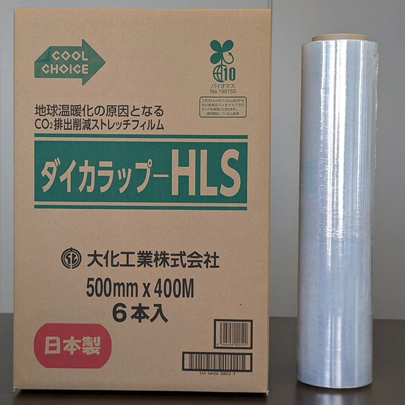 大化工業 ストレッチフィルム ダイカラップ HLS 500mm×400m 12μ 1本（ご注文単位6本）【直送品】