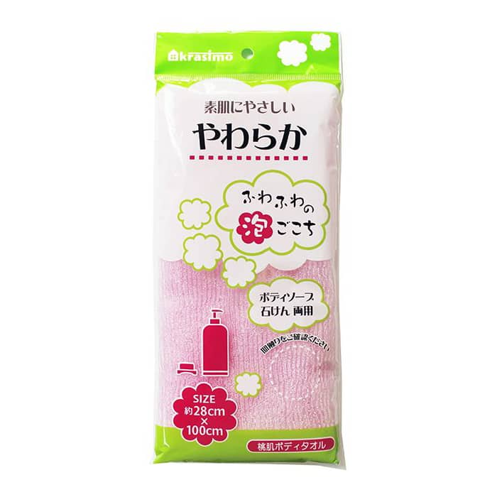 ジャパンプレミアム 桃肌ボディタオル やわらかめ 91219711 1個（ご注文単位10個）【直送品】
