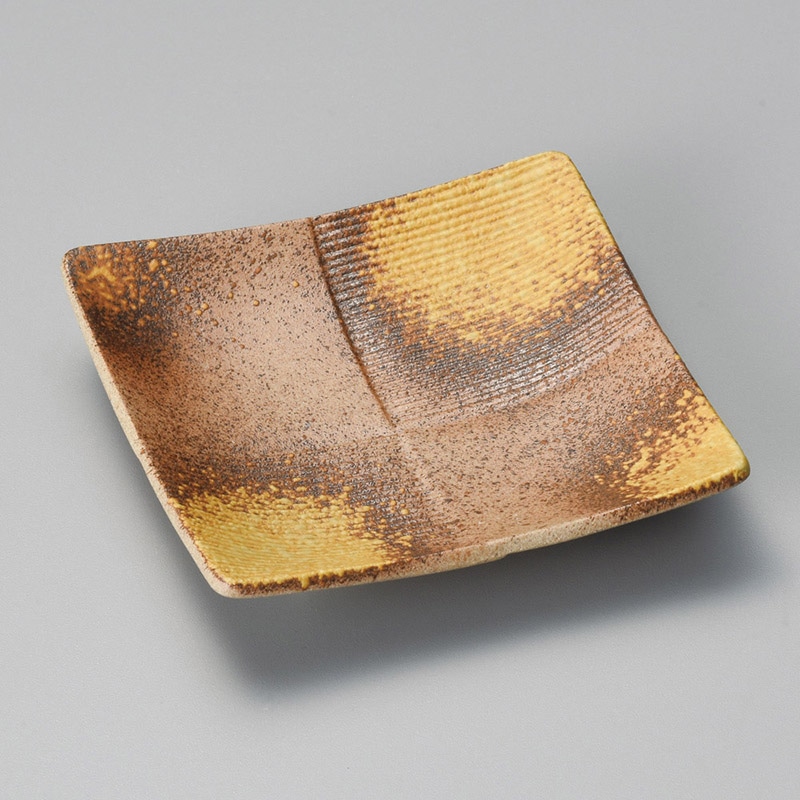 山万 14822-140 備前風市松正角皿 1個(ご注文単位1個)【直送品】