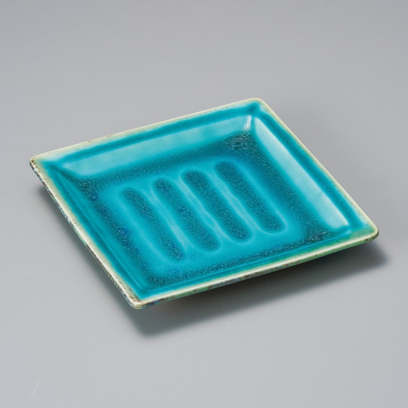 山万 29420-570 トルコブルー平角皿 1個（ご注文単位1個）【直送品】