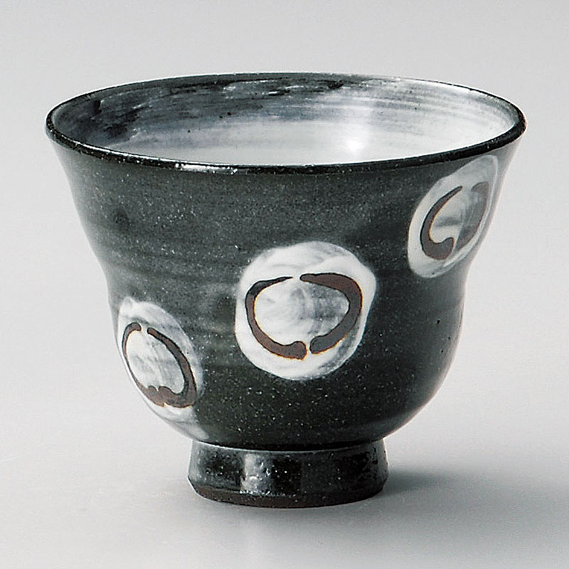 山万 33120-100 黒土丸紋陶碗 1個（ご注文単位1個）【直送品】