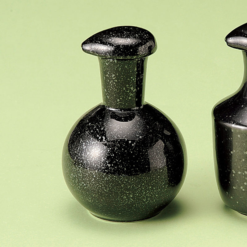 山万 34923-290 黒結晶丸醤油差し(ミニ) 1個（ご注文単位1個）【直送品】