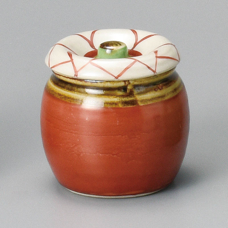 山万 35318-460 花紋ミニツボ(赤) 1個(ご注文単位1個)【直送品】