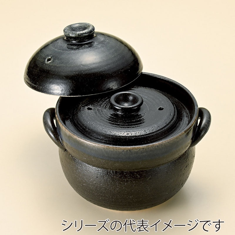 山万 52606-650 るり釉ご飯鍋4合炊 中蓋付 萬 1個（ご注文単位1個）【直送品】
