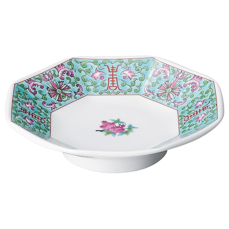 山万 68208-100 緑彩宝華 八角皿 1個(ご注文単位1個)【直送品】