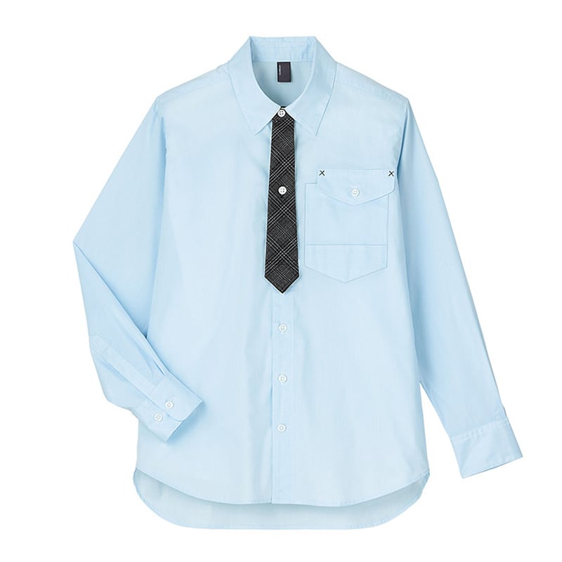 カーシーカシマ ストレッチ長袖シャツ 男女共用 4L サックス CWY198 1枚（ご注文単位1枚）【直送品】