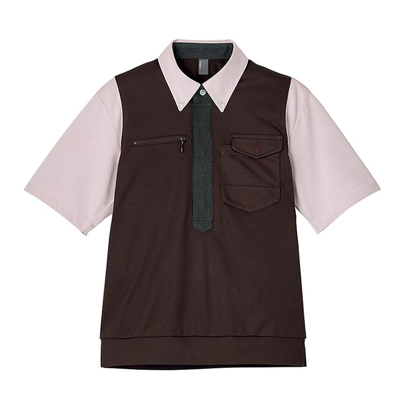 カーシーカシマ 半袖ポロシャツ 男女共用 4L ブラウン CSP207 1枚（ご注文単位1枚）【直送品】