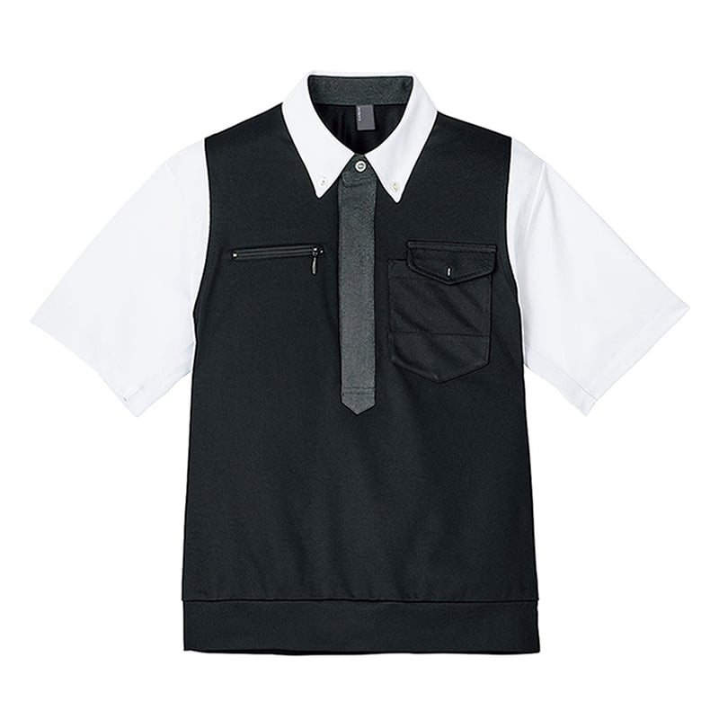 カーシーカシマ 半袖ポロシャツ 男女共用 5L ブラック CSP207 1枚（ご注文単位1枚）【直送品】