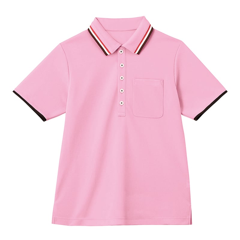 カーシーカシマ 半袖ポロシャツ 男女共用 M さくら HM2439 1枚（ご注文単位1枚）【直送品】
