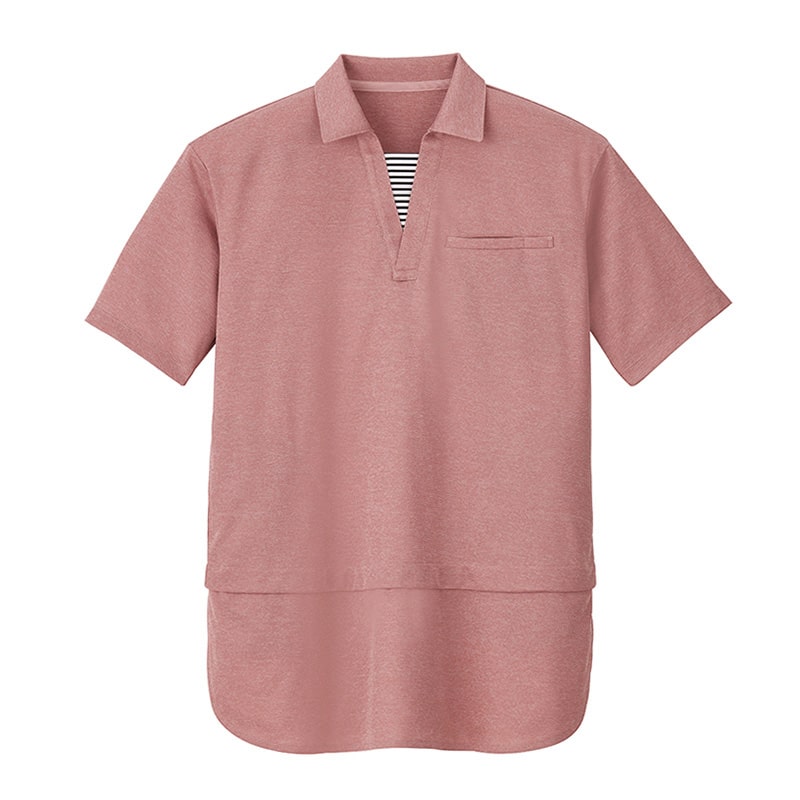 カーシーカシマ 半袖ロングポロシャツ 男女共用 M ピンク HSP018 1枚（ご注文単位1枚）【直送品】