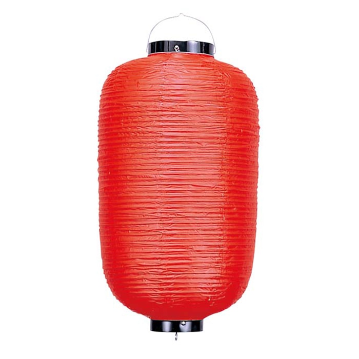 長　ビニール提灯　無地　9号 赤　φ240×H600  1個（ご注文単位1個）【直送品】