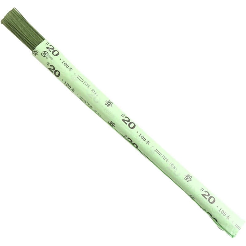 日本紐釦貿易 地巻ワイヤー #20 50本入り U字 全長72cm グリーン MAF-JW20G （ご注文単位1束）【直送品】