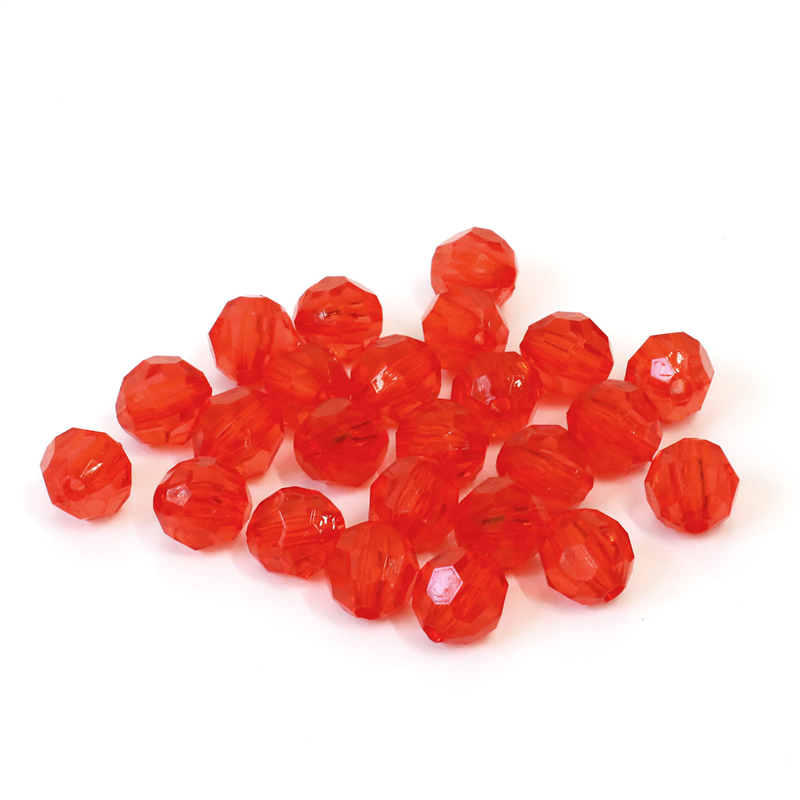 日本紐釦貿易 (Nippon Chuko) クラフトビーズ プラスチックビーズ 50個入 8mm レッド A1-86 （ご注文単位1束）【直送品】