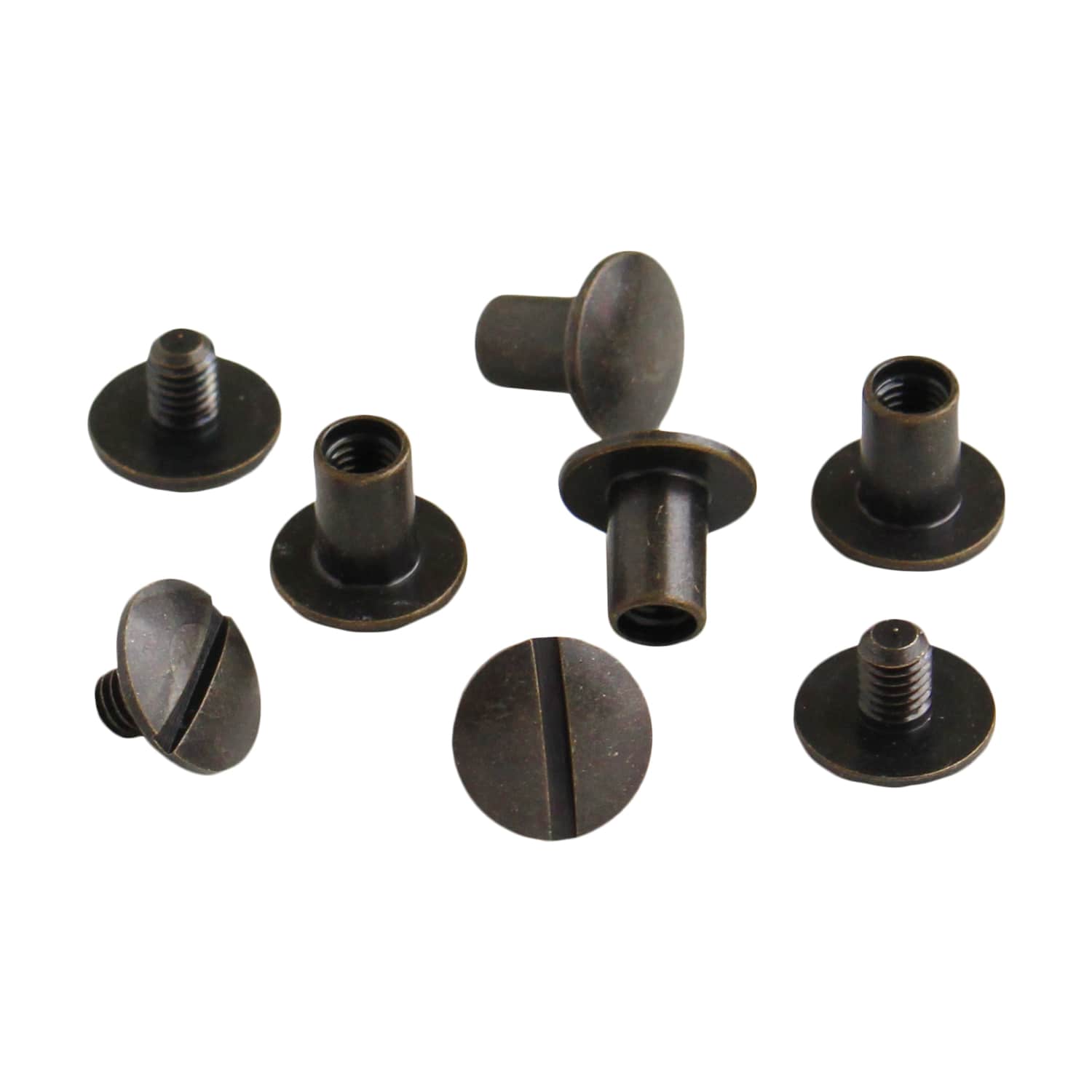 日本紐釦貿易 ネジ式カシメ 足長タイプ φ8mm 4個入 アンティークゴールド LGK10-AG (ご注文単位1束)【直送品】