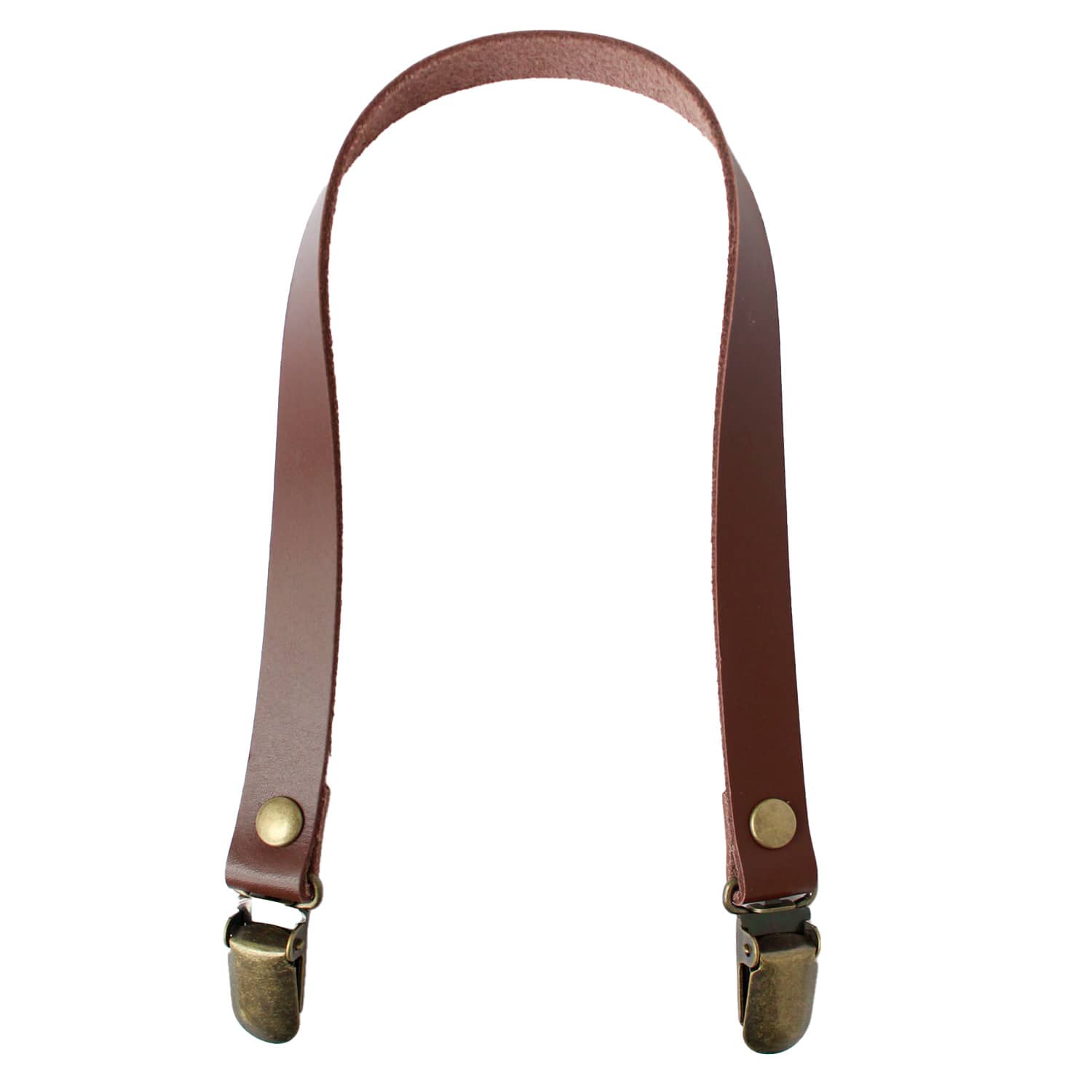 日本紐釦貿易 本革持ち手 クワエ金具 40cm 茶 2本1組 T1540-C （ご注文単位1組）【直送品】