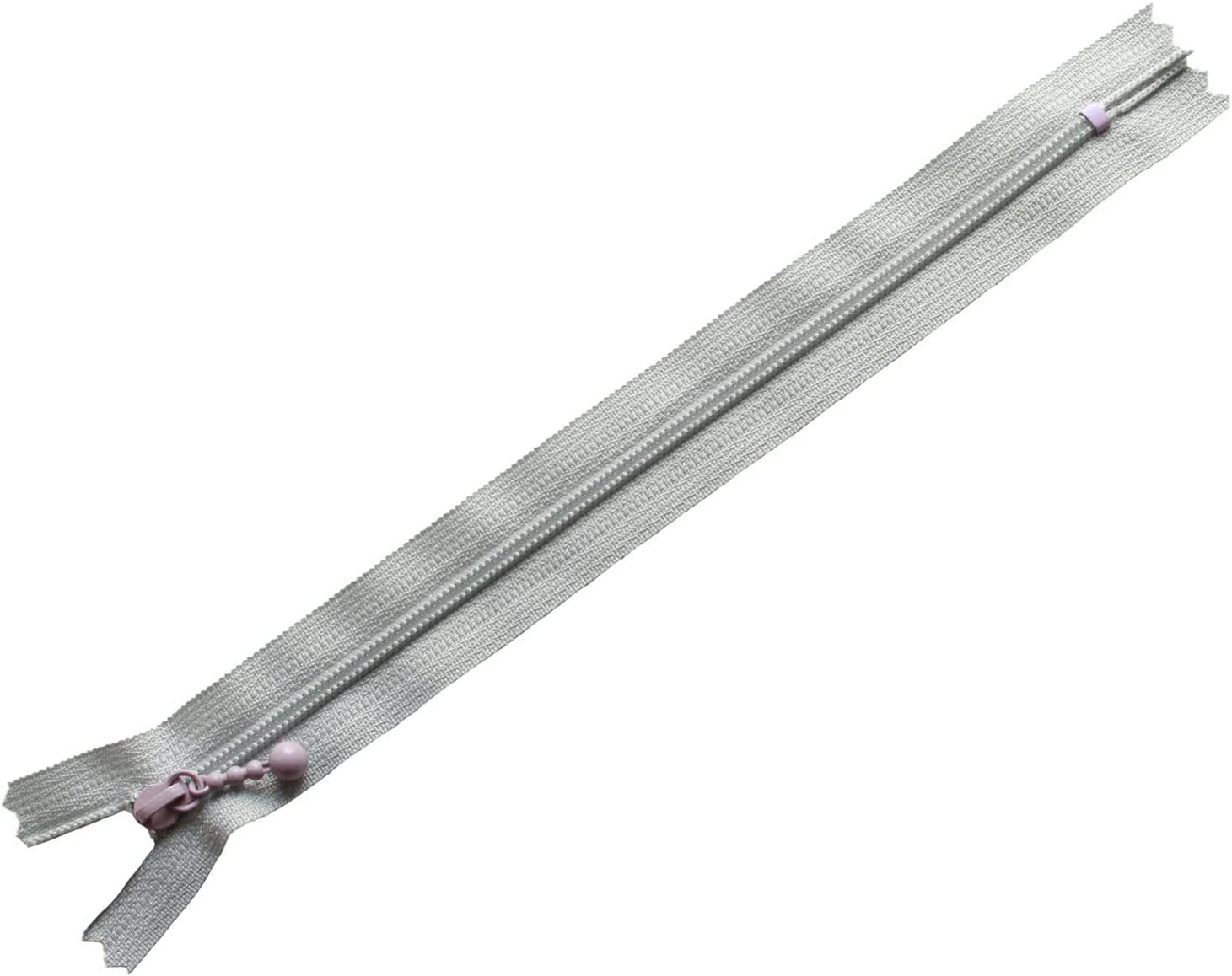 日本紐釦貿易 Y.K.K. ポーチ用カラフルファスナー 5本入 20cm グレイ×ライラック 3CF20-CO27 (ご注文単位1束)【直送品】