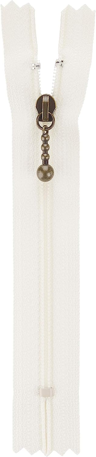 日本紐釦貿易 Y.K.K ポーチ用 コイルファスナー 12cm 10本入 生成 3CFB-12-801 （ご注文単位1束）【直送品】