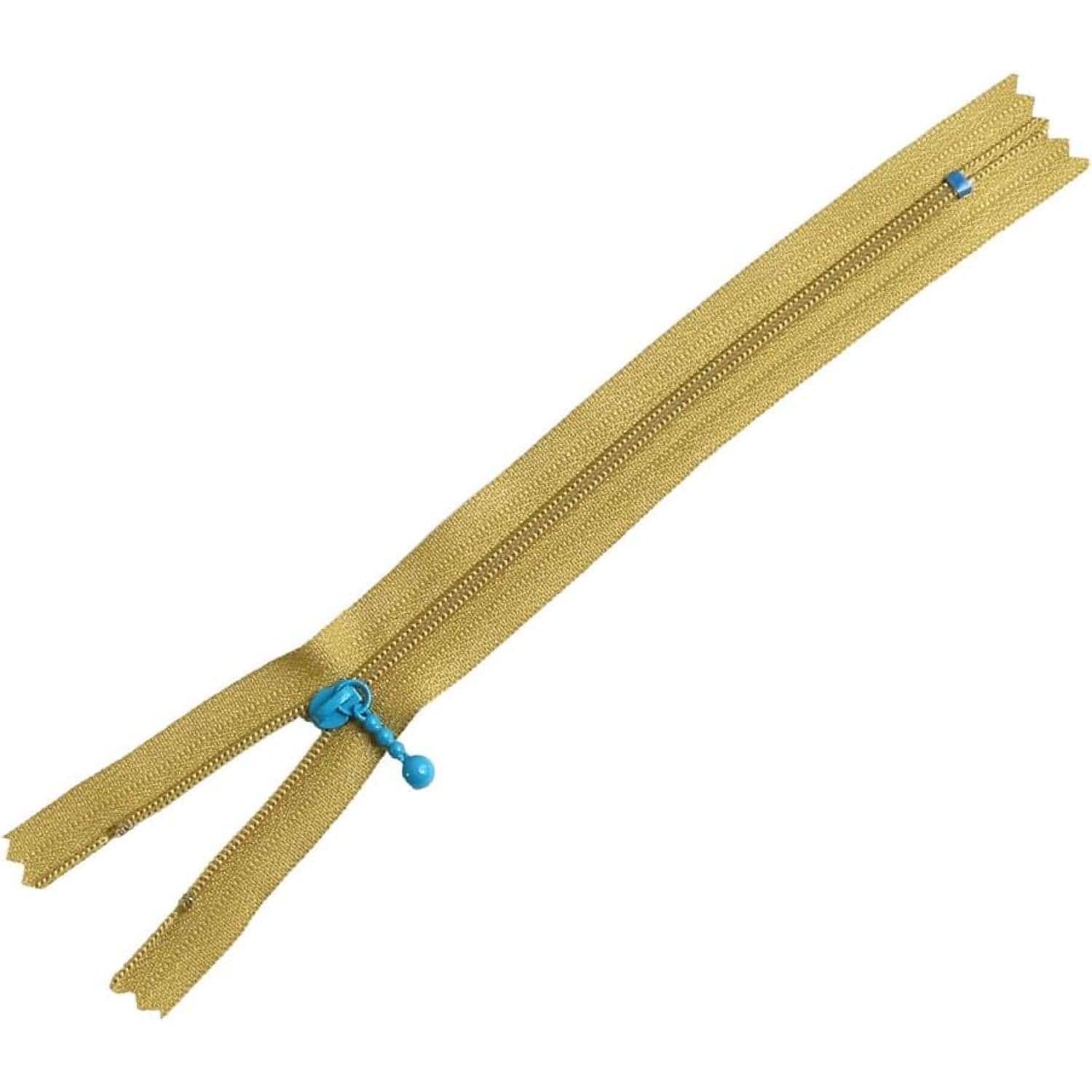 日本紐釦貿易 Y.K.K ポーチ用カラフルファスナー カラシ×ブルー 20cm 5本入 3CF20-CO11 （ご注文単位1束）【直送品】