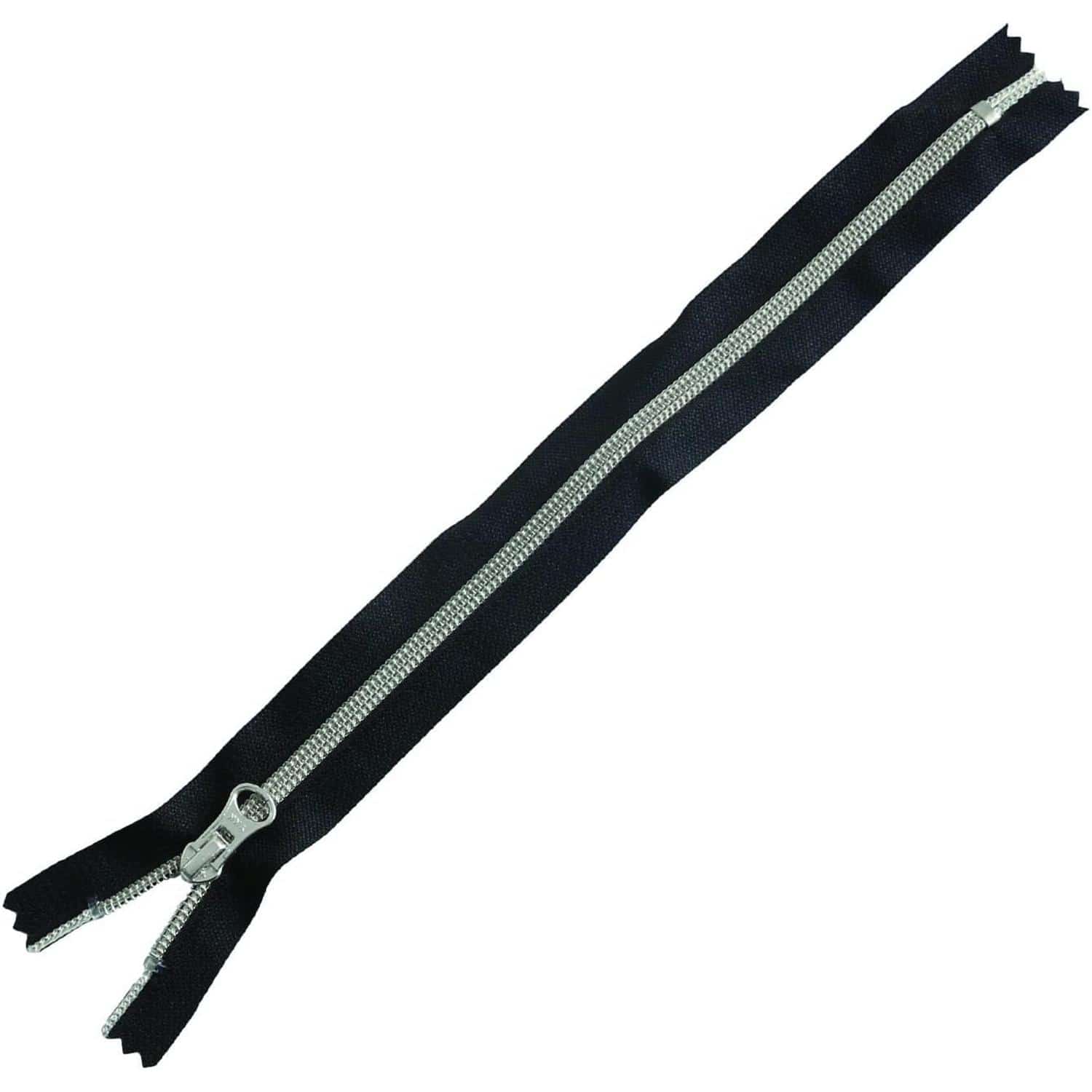 日本紐釦貿易 Y.K.K メタリオン片開きファスナー 黒×シルバー 30cm 3本 5CM30-1S （ご注文単位1束）【直送品】