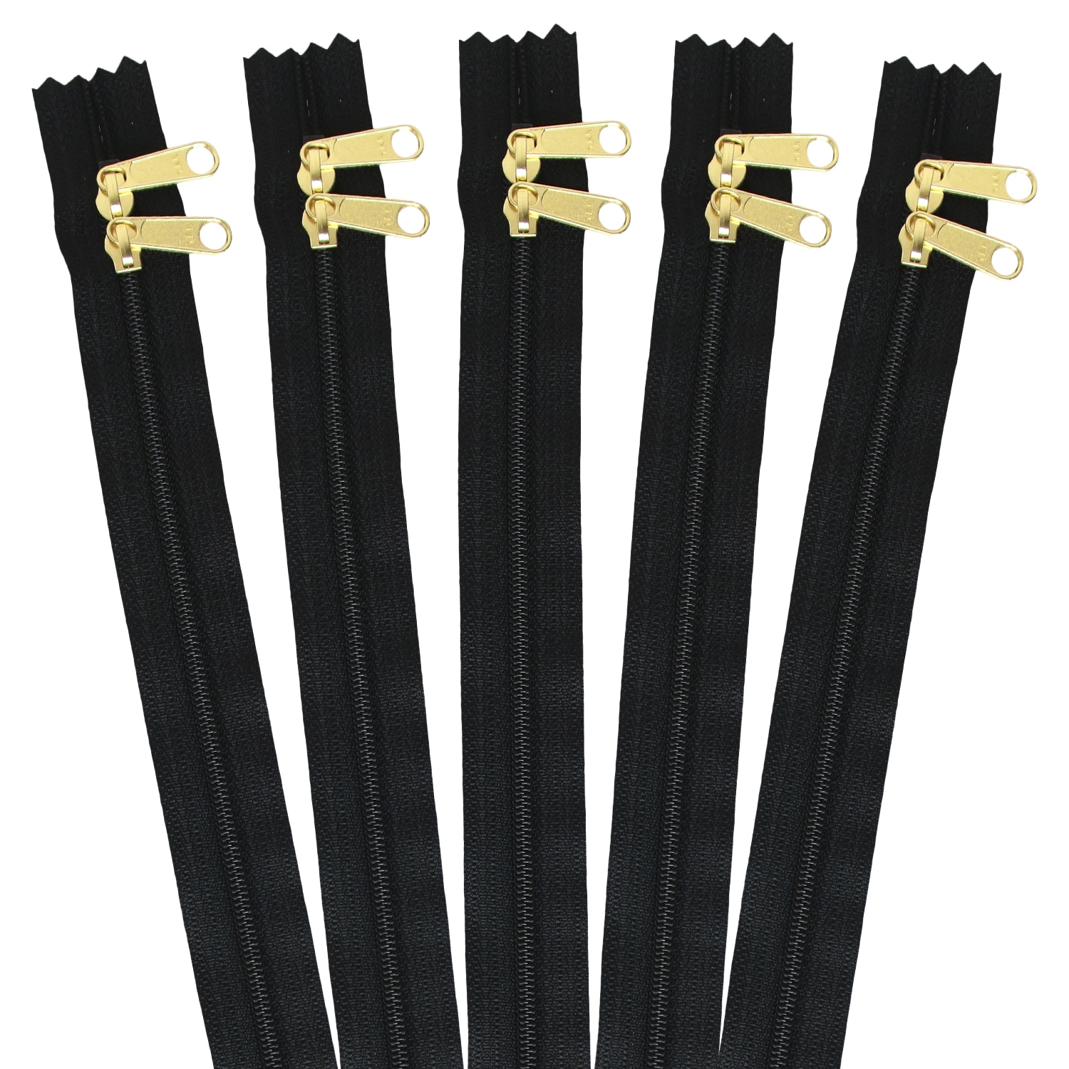 日本紐釦貿易 両開きファスナー30cm 5本入 黒 3CFGW30-580 (ご注文単位1束)【直送品】