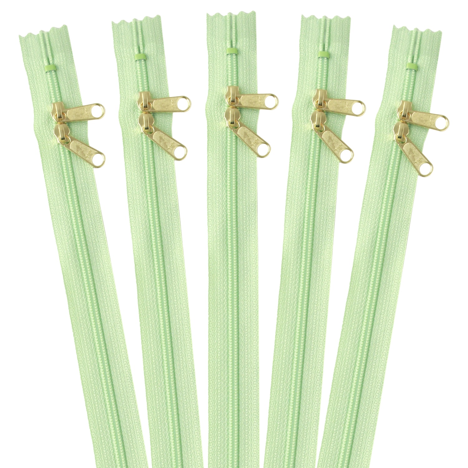 日本紐釦貿易 両開きファスナー30cm 5本入 黄緑 3CFGW30-531 (ご注文単位1束)【直送品】