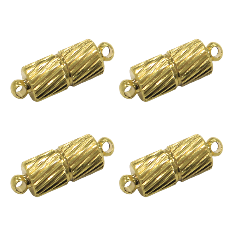 日本紐釦貿易(Nippon Chuko) マグネットクラスプ シリンダー 4組入 ゴールド A12-515G 1袋（ご注文単位1袋）【直送品】
