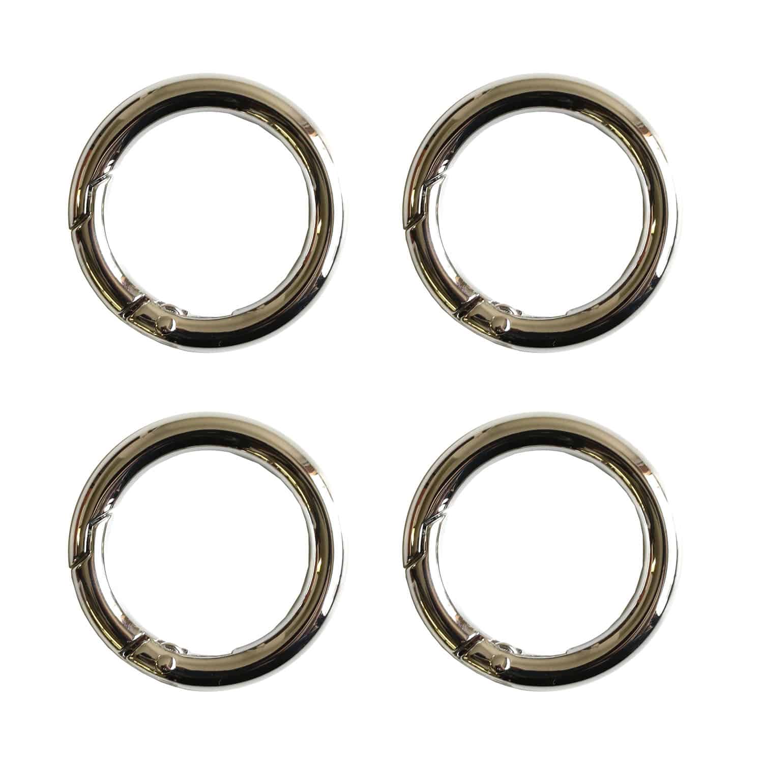 日本紐釦貿易 丸型カラビナ 36mm ニッケル 4個入 S27-300 （ご注文単位1束）【直送品】