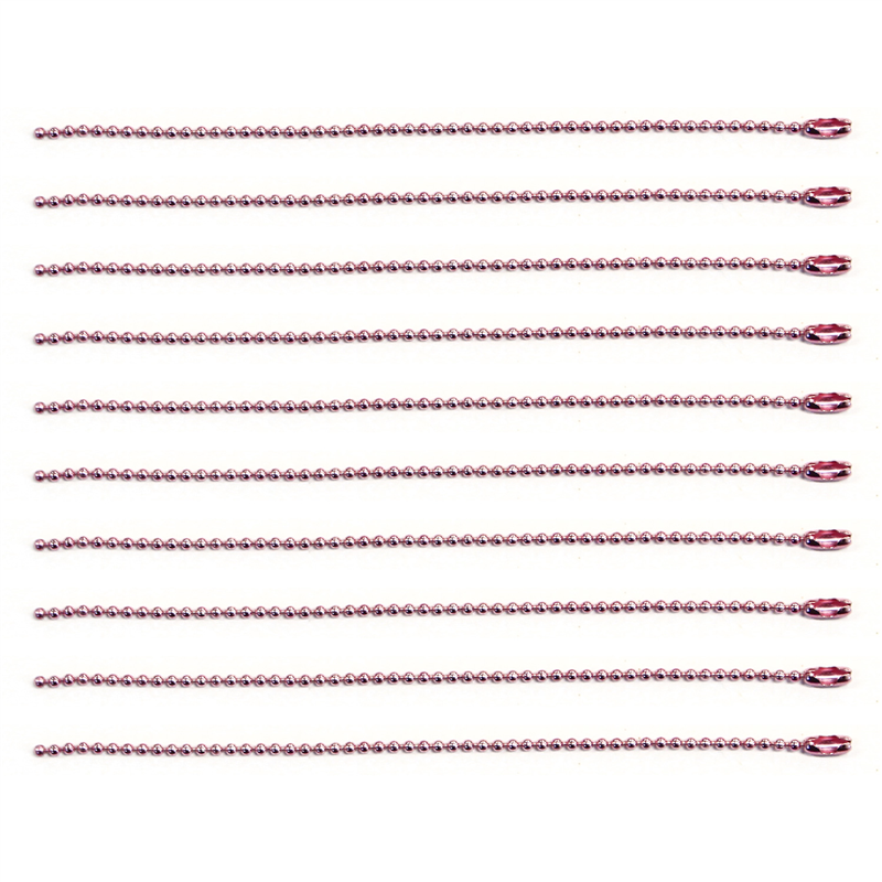 日本紐釦貿易(Nippon Chuko) カラーボールチェーン 1.5mm×10cm 10本入 ピンク NS293 1袋（ご注文単位1袋）【直送品】