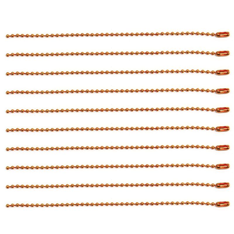 日本紐釦貿易(Nippon Chuko) カラーボールチェーン 2.4mm×15cm 100本入 オレンジ NS300-100 1袋（ご注文単位1袋）【直送品】