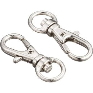 日本紐釦貿易 バッグ用ナスカン 内径0.9x3.3cm シルバー 10個入 S27-25 (ご注文単位1束)【直送品】