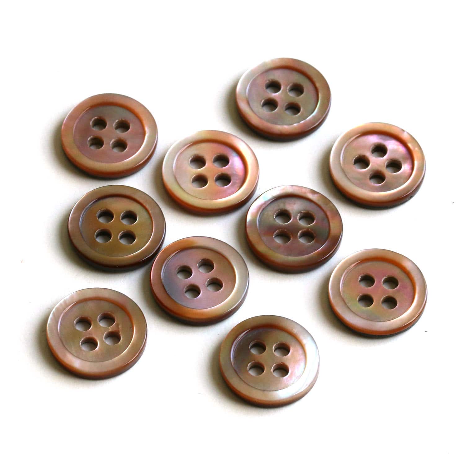 日本紐釦貿易 シャツボタン 10個入 φ10mm 茶 LW1017-10BR （ご注文単位1束）【直送品】