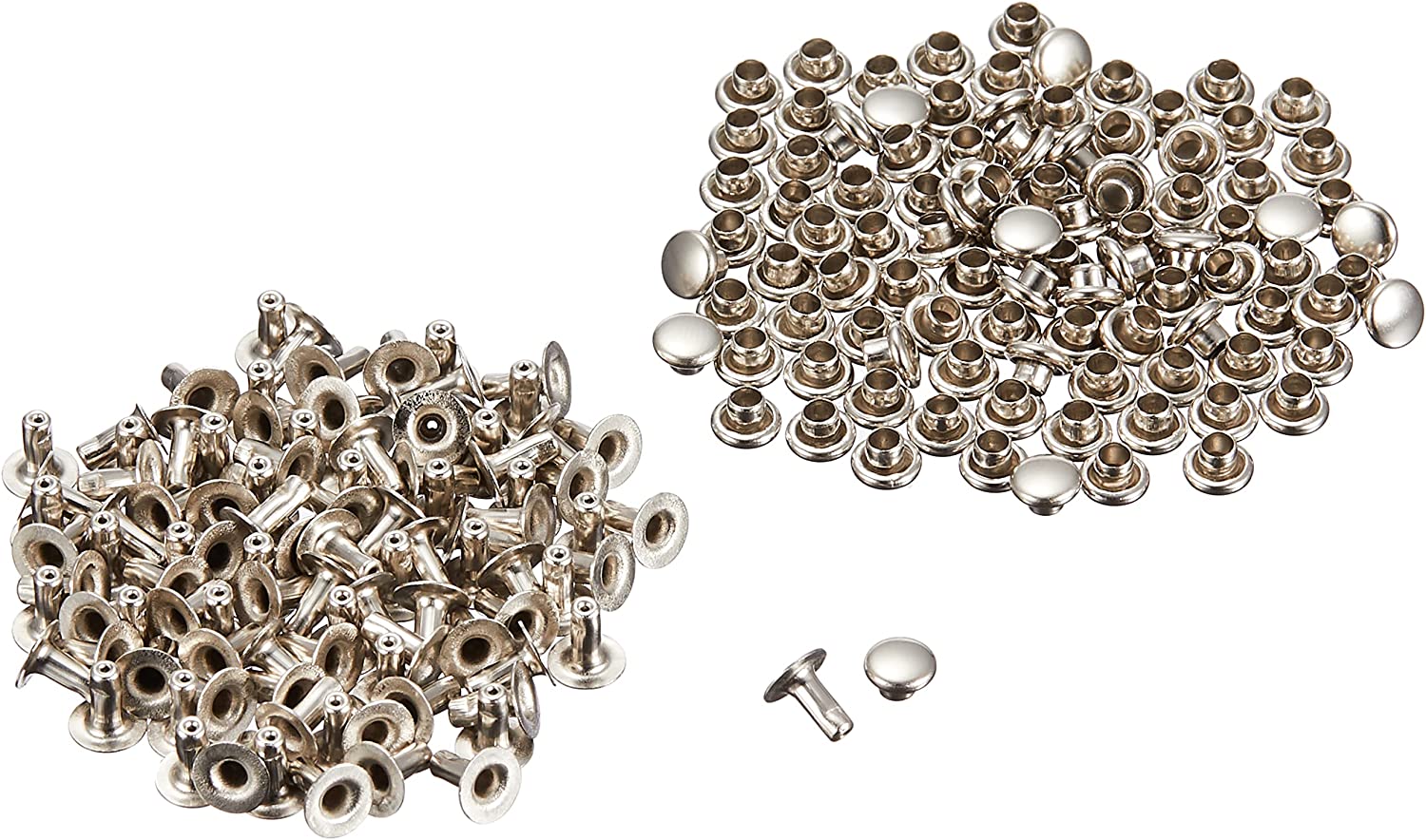 日本紐釦貿易 片面カシメ 特小サイズ 4.5×5mm 100個 ニッケル F3-22 (ご注文単位1束)【直送品】
