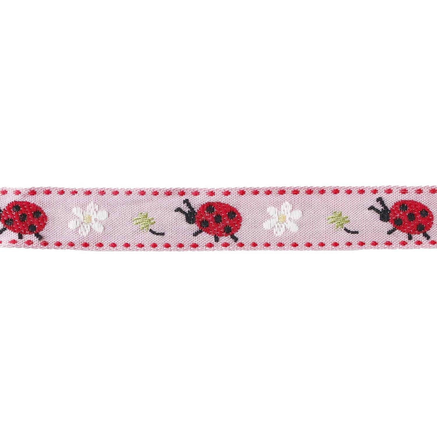 日本紐釦貿易 チロルテープ てんとう虫 5m巻 巾約18mm DAI144-29-12-5M (ご注文単位1巻)【直送品】